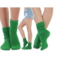 thumbnail image 5 of ToBeInStyle Pack of 3 of Colorful Unisex Fashion Slouch Socks - Kelly Green, 5 of 6