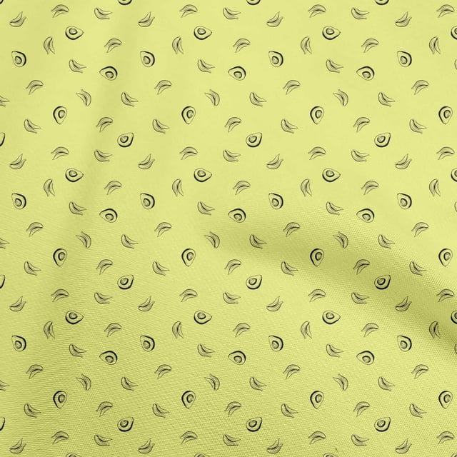oneOone Silk Tabby Yellow Fabric Avocado Craft Projects Decor Fabric Printed By The Yard 42 Inch Wide