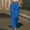 Blue women wide leg pants with pockets a1, variant on Cagogo Women's Wide Leg High Waisted Trousers with Pockets Flowy Casual Palazzo Pants for Office Workwear Travel Loose Fit Solid Long Pants Fall Outfits, White XL