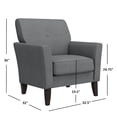thumbnail image 5 of HL Home Furnishings Alex Transitional Flared Arm Armchair in Smoky Gray Velour, 5 of 10