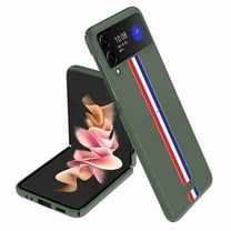Dteck for Samsung Galaxy Z Flip 3 5G case, Ultra Thin Non-Slip Folding Cover Anti-Scratch Shockproof PU Leather Hard Plastic Bumper Protective Case for Samsung Galaxy Z Flip3 5G 2021, #1 Darkgreen