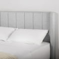thumbnail image 4 of CHITA Queen Size Upholstered Platform Bed Frame with Vertical Stripe Headboard,Grey, 4 of 12