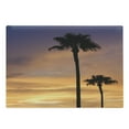 thumbnail image 1 of Palm Tree Cutting Board, PalmTrees Twilight in Tropical Environment Natural Beauty at Sunset Scene Print, Decorative Tempered Glass Cutting and Serving Board, Large Size, Yellow Black, by Ambesonne, 1 of 1