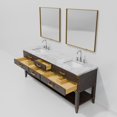 thumbnail image 6 of Norwalk 84 in W Brown Oak Double Vanity, Carrara Marble Top, Faucet Set, and 36 in Mirrors, 6 of 9