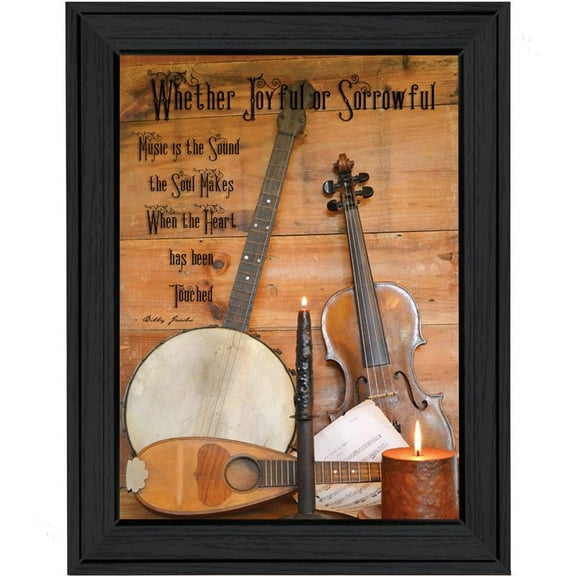 Music By Billy Jacobs Printed Framed Wall Art Wood Multi-Color