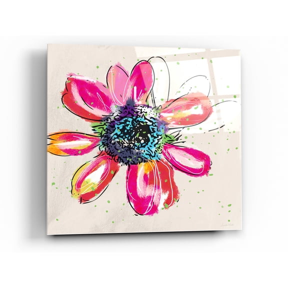Epic Art 'Colorful Daisy' by Linda Woods, Acrylic Glass Wall Art, 24"x24"