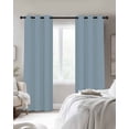 thumbnail image 3 of Sky Blue Blackout Curtains 63 Inches Long, Modern Pure Winter Sky Blue Thermal Insulated Black Out Curtains, Darkening Window Curtain Drapes for Bedroom Living Room 52"x63" 2 Panels, 3 of 8