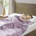 thumbnail image 2 of Madison Park Modern Ring Spun Soft Liquid Cotton Blanket, King - Lilac, 2 of 4