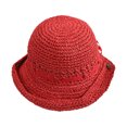 thumbnail image 2 of Sombrero de 56-58cm de circunferencia para mujer, sombrero de paja con vendaje de encaje, protector solar, sombrero plegable para el sol, sombrero para el sol y la playa, 2 of 6