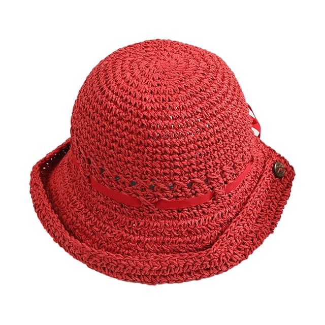 Sombrero de paja con banda de encaje para mujer, circunferencia de 56-58 cm, protector solar, plegable, para playa