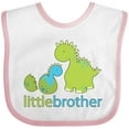 thumbnail image 3 of Inktastic Dinosaur Little Brother Green Boys Baby Bib, 3 of 4