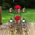 thumbnail image 4 of WBTER® Garden Cart Stand & Flower Pot Plant Holder Display Rack, 6 Tiers, Parisian Style - Perfect for Home, Garden, Patio (Black), 4 of 8