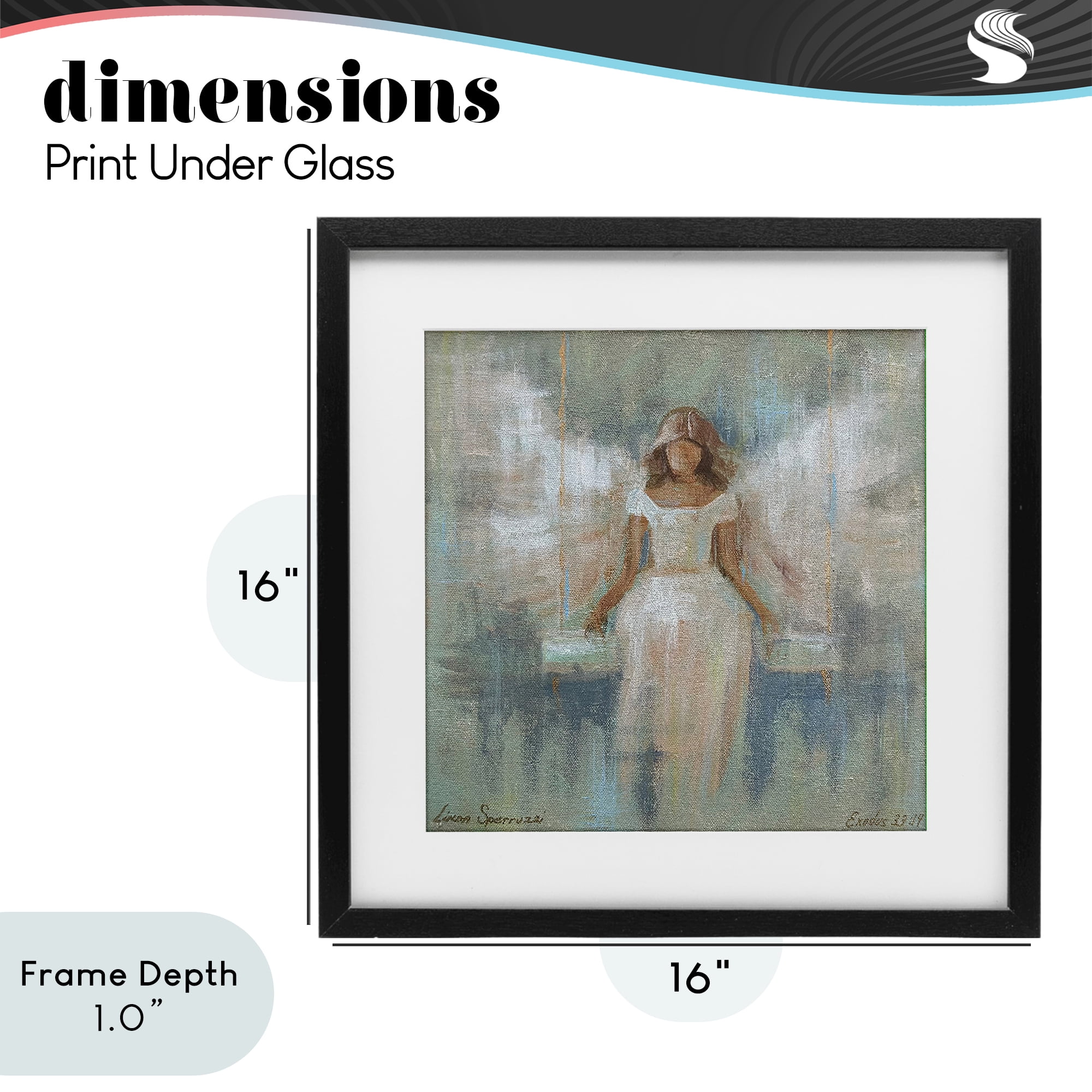 Stupell Industries Dreamlike Restful Angel Black Framed Print Under Glass, design by Linda Sperruzzi
