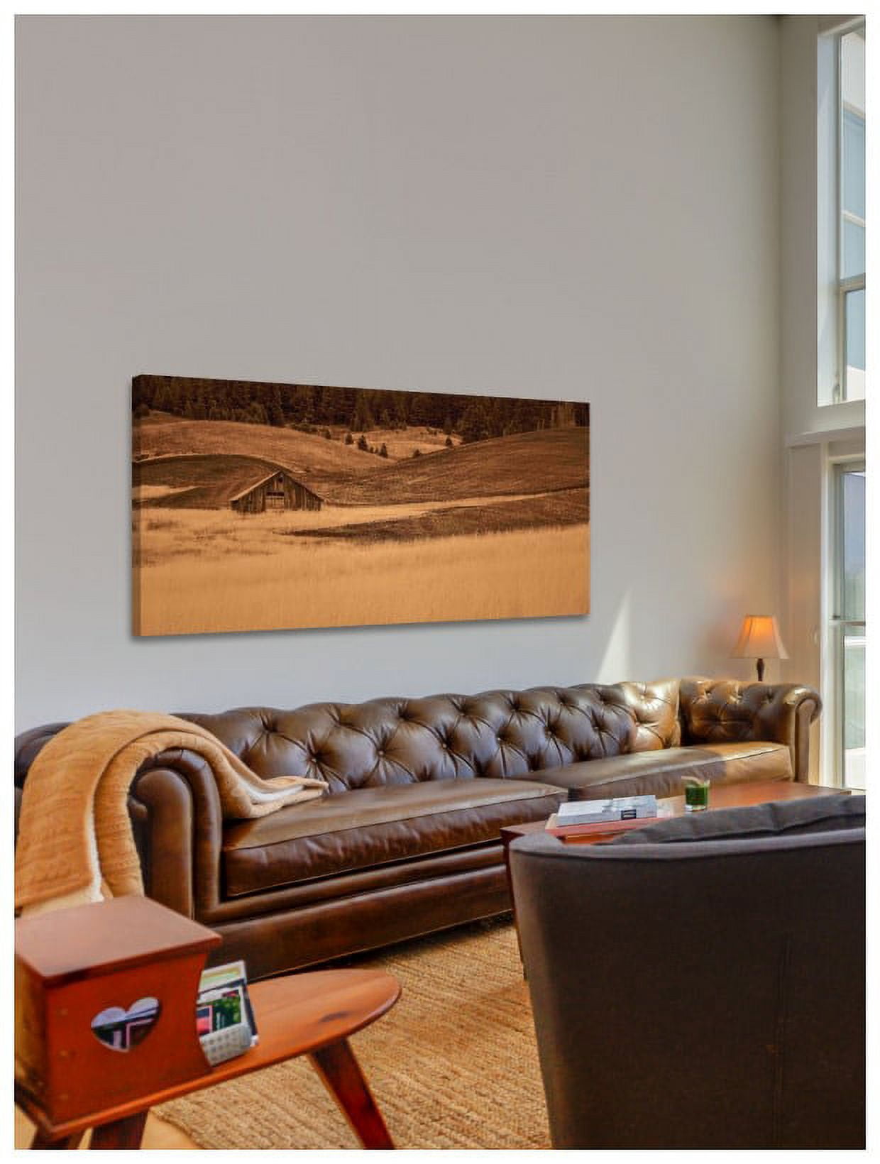 Marmont Hill Inc Marmont Hill - Brown Barn in the Blonde Grasses Painting Print on Canvas - Multi-color