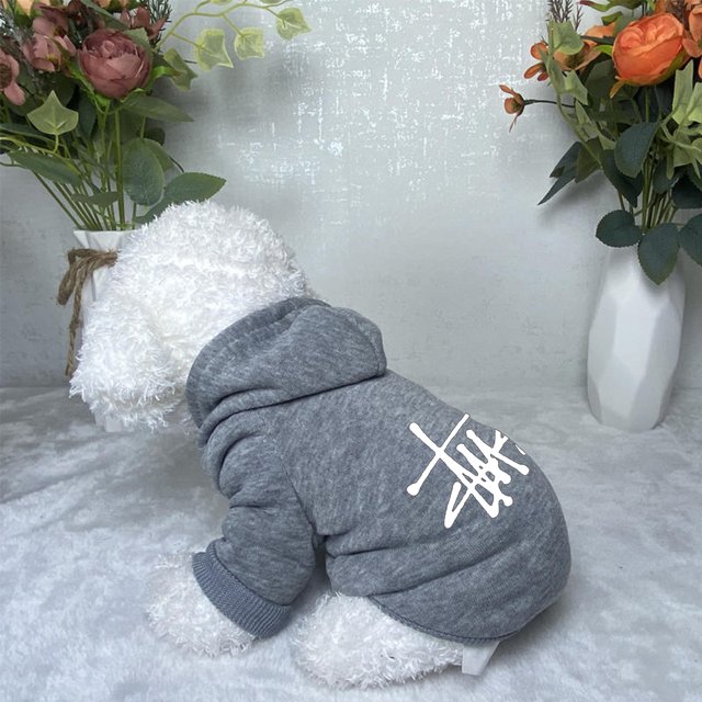 Ropa Para Perros Abrigo Con Capucha Para Perros De Clima Frío Ropa Con Capucha Suave Para Perros Suministros Para Mascotas (Xs Gris) Likrtyny Libre de BPA