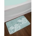 thumbnail image 2 of Vintage Bath Mat, Retro Floral Ivy Leaves with Swirls Abstract Vector Artwork, Non-Slip Plush Mat Bathroom Kitchen Laundry Room Decor, 29.5 X 17.5 Inches, Baby Blue White and Slate Blue, Ambesonne, 2 of 2