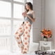 thumbnail image 5 of Balery Orange Peach Pantalones de pijama para mujer, pijamas ultraligeros, pantalones de estar por casa-Small, 5 of 6