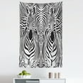 thumbnail image 1 of Black White Tapestry, Illustration Pattern Zebras Skins Background Blended over Zebra Body Heads, Fabric Wall Hanging Decor for Bedroom Living Room Dorm, 5 Sizes, Black White, by Ambesonne, 1 of 1