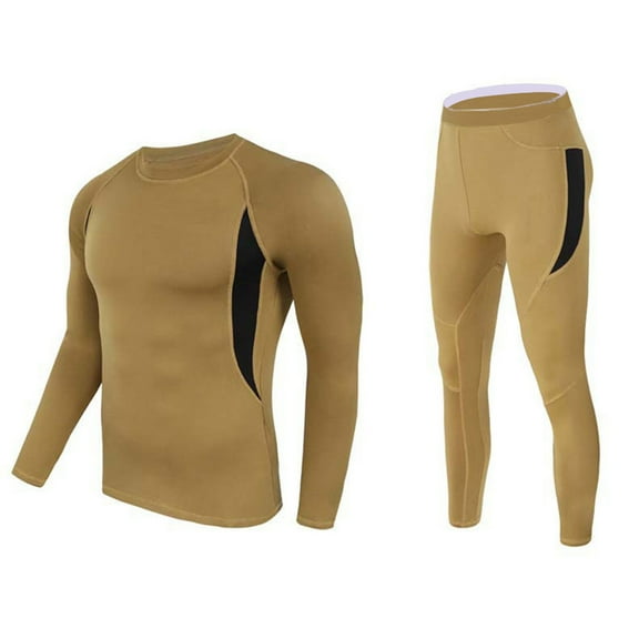 guisaled Mens Thermal Underwear Long Johns Slim Fit Base Layer Gym Running Hunting Gear Bottom Top Winter Fall Outfits For Cold Weather