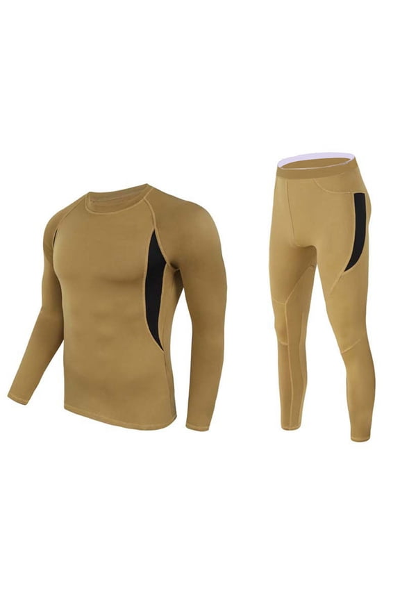 Long Johns Thermal Underwear Set For Men Gym Workout Base Layer Slim Fit Strech Bottom Top Cold Weather Warm Sets S-3XL