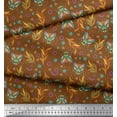thumbnail image 2 of Soimoi Georgette Viscose Fabric Leaves,Floral & Housefly Insects Decor Fabric Printed Yard 42 Inch Wide, 2 of 3