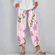 thumbnail image 4 of Pantalones de Mujer Traje Verano Cómodo de Moda Impreso Pantalones Recortados, Pantalones Elásticos Casuales, 4 of 5