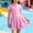 Pink#3, variant on Fesfesfes Girls 1 Piece Swimsuits Hawaiian Skirted Bathing Suit for Kids Girls Casual Summer Swim Dress Short Sleeve Swimwear