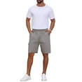 thumbnail image 2 of INSPIRE CHIC Men's Cotton Zipper Pockets Hiking Camping Cargo Shorts 32 Light Gray, 2 of 5