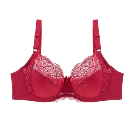 LLYWEY Plus Size Push up Bras Discounts Womens Sports Bras Ladies Push-Up Bra Style-816 Women Multiway Bra Feature Adult Female T-Shirt Sports Bras Red 44B