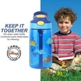 thumbnail image 4 of Botella de agua para niños Tritan de 16OZ con pajita abatible, asa de transporte flexible y botón fácil de presionar, sin BPA, muy adecuada para la escuela y la botella de agua deportiva para niños, 4 of 7