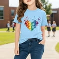 thumbnail image 2 of Piuwrlz Girl Graphic Shirts Tops Girls Short T-Shirts Sleeve Pullover Light Blue Size 5 Years, 2 of 10