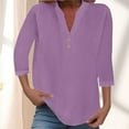 thumbnail image 2 of Tops for Women Trendy Solid Blouse Women Satin Top plus Size Camisole Pack Thermal Turtleneck Dressy Top Extra Long T Shirts Summer Shirt Woman Tight Shirts Designer Tees Popover Tunic Wo Purple 2XL, 2 of 5