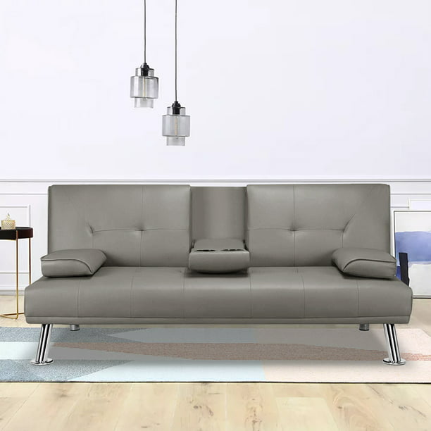 Futon Sleeper Sofa Modern Leather, Leather Sleeper Sofas For Small Spaces