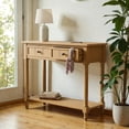 thumbnail image 2 of Tcbosik 35.5 inch Console Table, Entryway Table with Open Shelf and 2 Storage Drawers, Modern Sofa Table for Living Room, Hallway, Foyer, Natural, 2 of 10