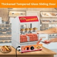 thumbnail image 3 of Hot Dog Steamer, Hot Dog Steamer Machine with Bun Warmer Adjustable Temperature, Electric Top Load Hut Steamer Glass Sliding Door, Stainless Steel, 3 of 9
