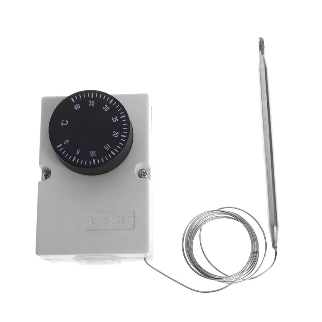 AC220V 0-40℃ Temperature Switch Capillary Thermostat Controller w waterproof box 
