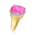 thumbnail image 3 of Ross-Simons 18.00 Carat Pink Topaz and .16 ct. t.w. Diamond Ring in 14kt Yellow Gold, Women's, Adult, 3 of 5
