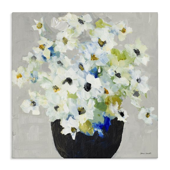 Stupell Industries Modern Expressive White Flower Bouquet Abstract Bloom Canvas Art, 17 x 17, by Lanie Loreth