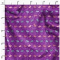 thumbnail image 2 of Soimoi Purple polyester Crepe Fabric Rabbit Animal Printed Fabric 1 Yard 52 Inch Wide, 2 of 6