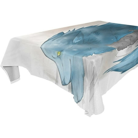 

POPCreation Cute Wolf And Kitty Tablecloth 60x120 inches
