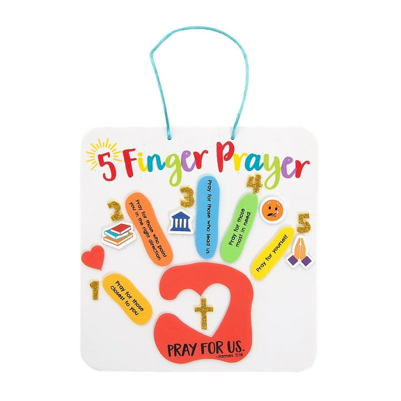 5-Finger Prayer Handprint Sign Craft Kit - Makes 12