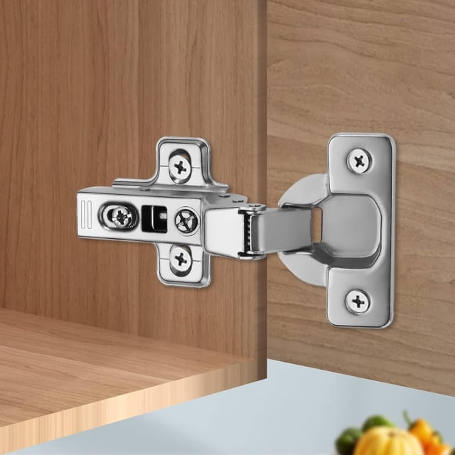 20 Piezas Bisagras para gabinete cierre suave de cocina de Empotrable, accesorios hardware gabinetes, armarios y estanterías, Paneles Con Clip Para Facilitar La Instalación (20 piezas-Incrustado)