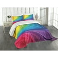 thumbnail image 3 of Ambesonne Colorful Quilted Bedspread Set 3 Pcs, Abstract Smooth Lines, King Size, Multicolor, 3 of 5