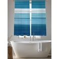 thumbnail image 5 of Teal Blue Sheer Curtains 72 Inches Long 2 Panels Gradient Stripe Abstract Lines Texture Modern Light Filtering Semi Sheer Window Curtains Drapes for Bedroom Living Room 52"x72", 5 of 7