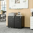 thumbnail image 6 of Fesbos Metal Mobile File Cabinet with Lock, 3 Drawer Rolling Filing Cabinets for Home Office, Fully Assembled, Black, 23.6"H*17.32"D* 14.6"W, Fits Letter/Legal/A4 Size Files, 6 of 8