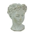 thumbnail image 1 of Weathered Gray Greek Lady Statue Wall Mount Cement Head Planter 6 Inches High, 1 of 3