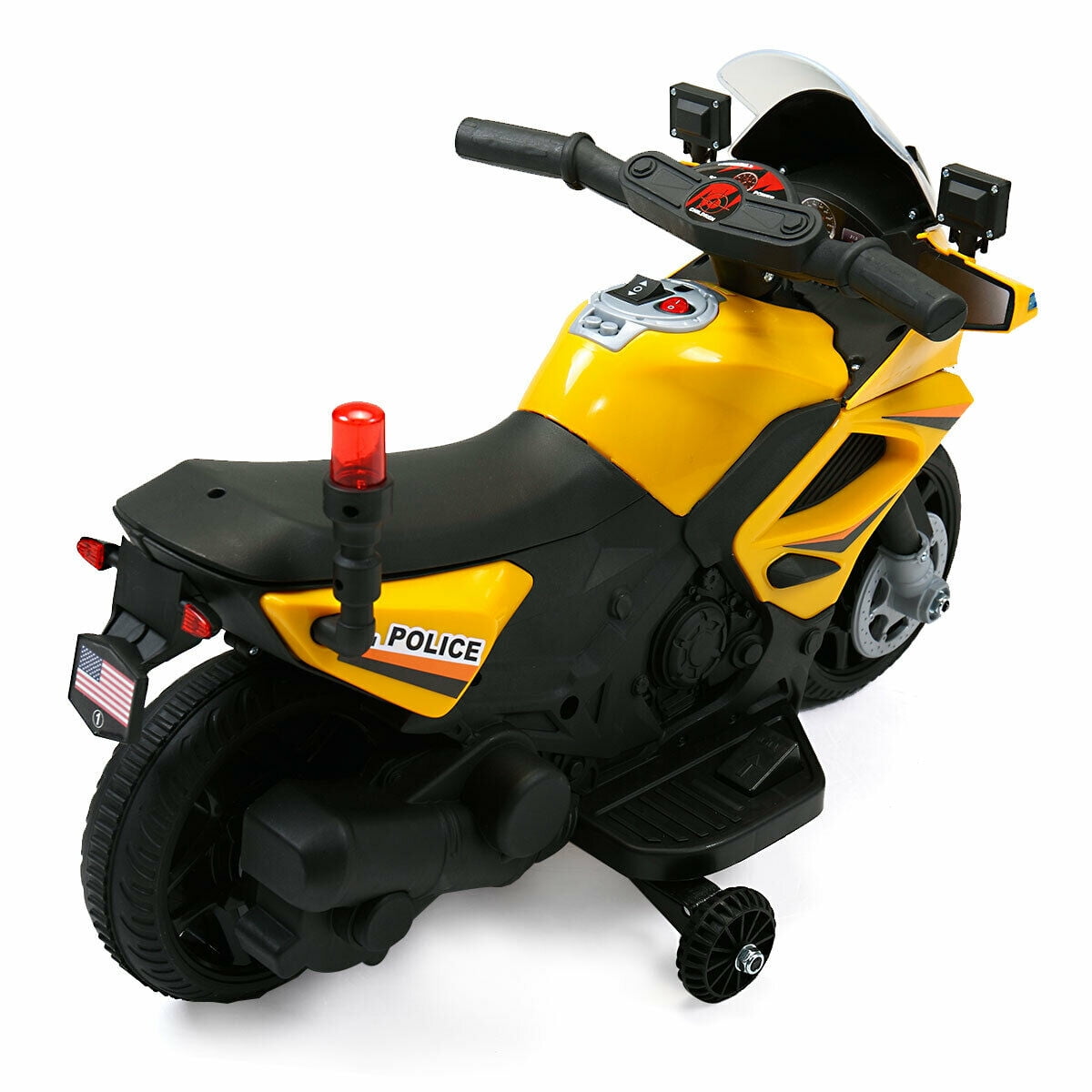 Private Jungle Kids Ride on Motorcycle, Red 6V Battery Powered 4 Wheels Motorcycle Toy for Children Boys & Girls,Yellow