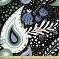 thumbnail image 1 of Boho Fabric by the Yard, Flower Bouquets Tulips Paisley Leaves Eastern Ornament Botah Motif, Upholstery Fabric for Dining Chairs Home Decor Accents, Charcoal Grey Multicolor by Ambesonne, 1 of 5