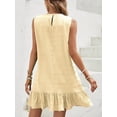 thumbnail image 5 of Women'S Ruffle Hem Sleeveless Tank Dress Round Neck Casual Smock Summer Mini Dresses  S, 5 of 6