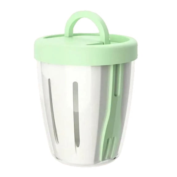 Breakfast Salad Fruit Takeaway Picnic Cups With Forks Double Layer Drain Cups